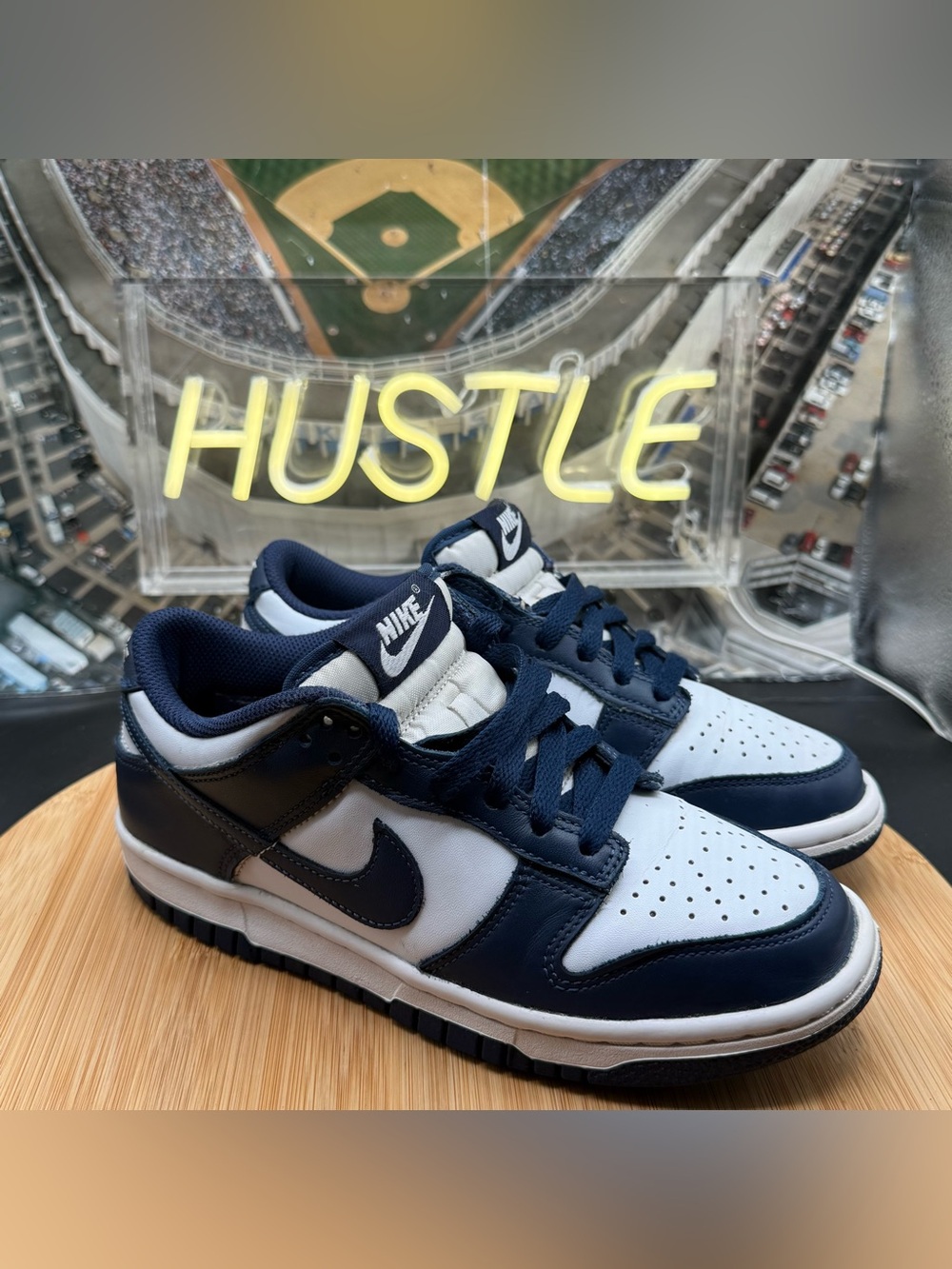 Nike Dunk Low (GS) White Midnight Navy Blue Youth Size 4Y